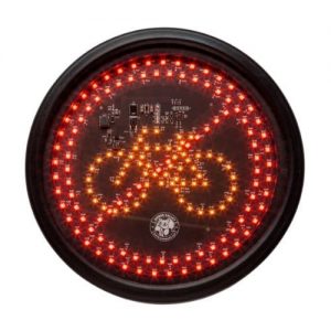 AVCSWL04 CLEAR LENS ROUND CYCLE LIGHT WARNING SIGN AMBER RED